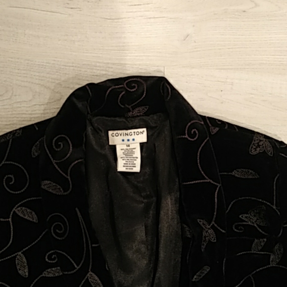 Covington leafy velvet blazer - Picture 2 of 6